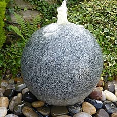 Pink Flame Granite Sphere Water Feature