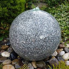 Pink Polished Granite Sphere Water Feature