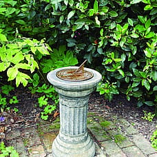 Brass Sundial on Classical Stone Garden Pedestal