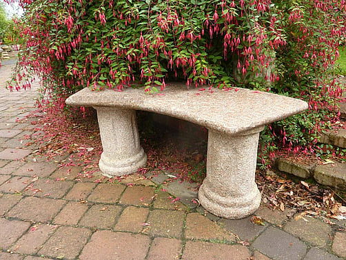 Florence Pink Granite Garden Bench