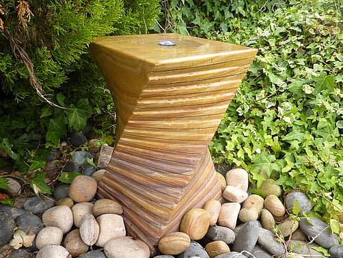 Small Twisting Column Rainbow Stone Water Feature
