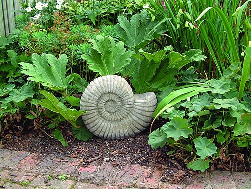 Grand Stone Ammonite Garden Statue