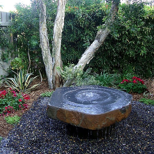 XL Basalt Slab Water Feature with Plinth