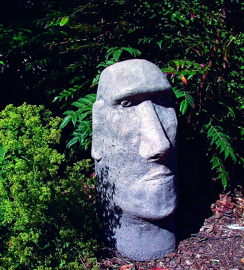 Stone Moai Head Statue
