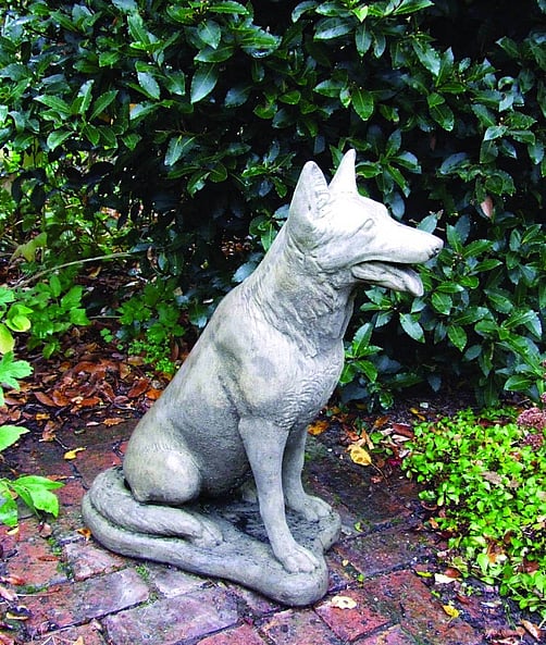 German Shepherd Garden Statue