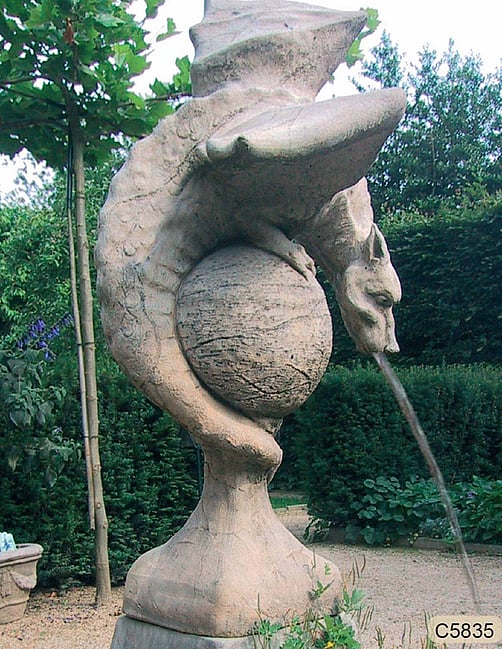 Wyvern Dragon Stone Fountain