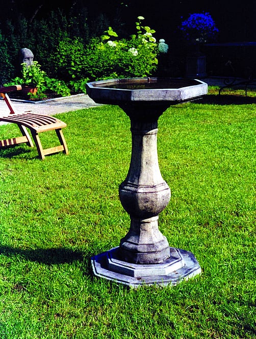 Plain Pedestal Stone Birdbath
