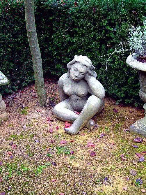 Seated Gaia Stone Statue