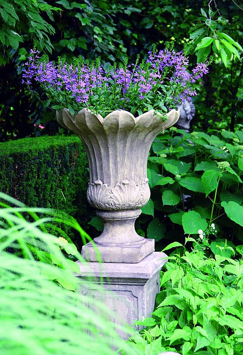 Fluted Stone Garden Vase
