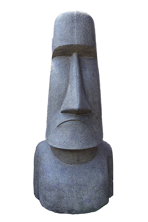 Large Moai Head Stone Ornament