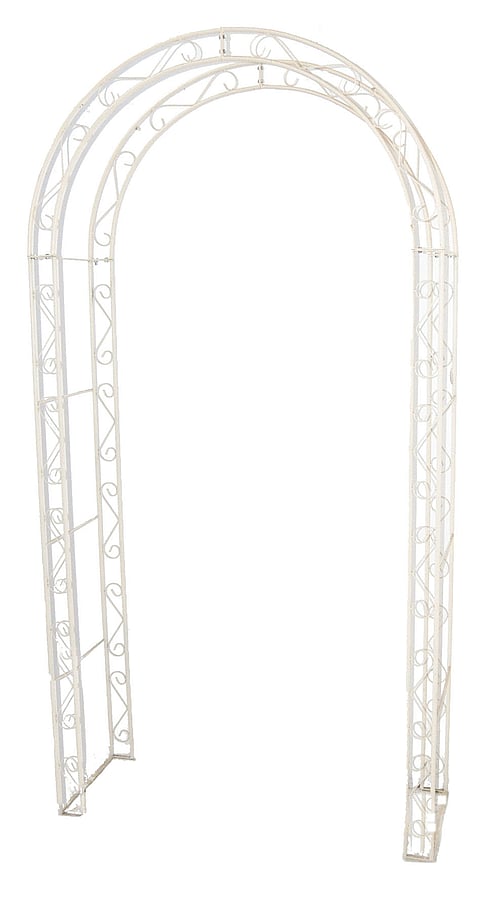 Cream Iron Antiqued Metal Garden Arch