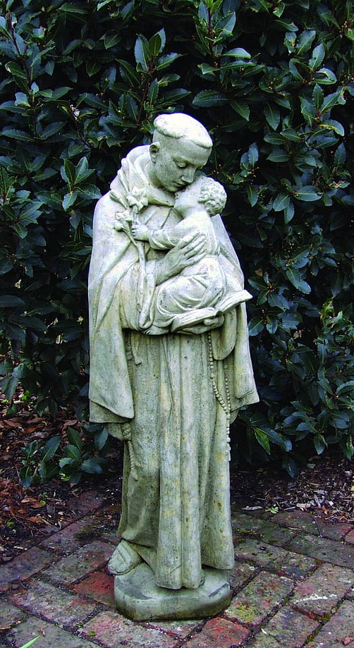 Saint Anthony Holding a Child Stone Garden Statue