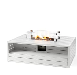 Happy Cocooning Rectangular White Gas Fire Pit