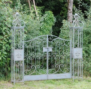 Vintage Antiqued Metal Garden Gate