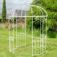 Heraldic White Metal Garden Gazebo