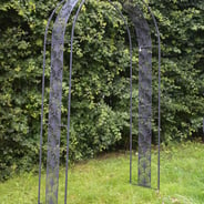 Streamline Moderne Metal Garden Arch in Umber