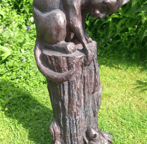 Cat and Mouse Bronzed Garden Ornament