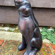 Pondering Hare Bronzed Garden Ornament