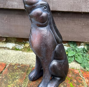 Pondering Hare Bronzed Garden Ornament