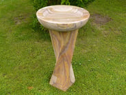 Twisted Column Rainbow Sandstone Birdbath