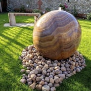 XL Rainbow Sandstone Sphere Water Feature