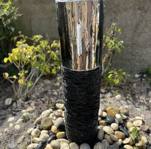 Slate Column with Stainless Steel Water Feature