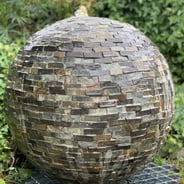 Tiled Slate Sphere Garden Water Feature 60cm