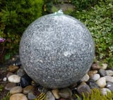 Grey Polished Granite Sphere Water Feature