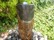 Large Polished Basalt Column Water Feature with Plinth