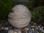 Small Rustic Sphere Pink Granite Sphere Water Feature