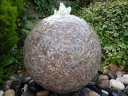 Pink Flame Granite Sphere Water Feature