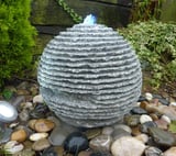 Large Rustic Sphere Grey Granite Sphere Water Feature