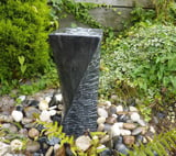 Twisted Column Black Limestone Water Feature
