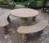 Cheltenham Rainbow Sandstone Garden Table and Bench Set