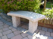 Curved Pink Granite Garden Bench