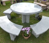 Enfield Granite Garden Table and Bench Set