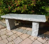 Rustic Straight Grey Granite Garden Bench