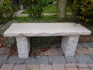 Rustic Straight Pink Granite Garden Bench