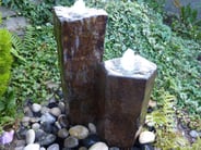 Set of Two Basalt Columns Water Feature