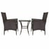 Radiant 3 Piece Brown Rattan Garden Bistro Set 26106