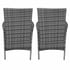 Radiant 3 Piece Rattan Bistro Set Grey Chair Backs