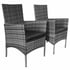 Radiant 3 Piece Rattan Bistro Set Grey Chairs