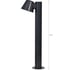 Halse Garden Path Tower Light Black Dimensions