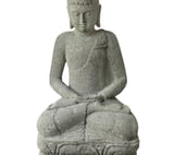 Seated Meditating Indian Buddha Stone Ornament