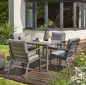 Handpicked Titchwell 4 Seat Outdoor Dining Set in Grey