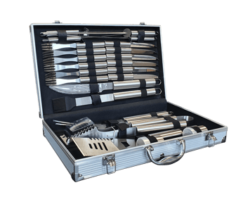 24pc Stainless Steel BBQ Toolkit