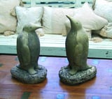 Pair of Stone Penguin Statues