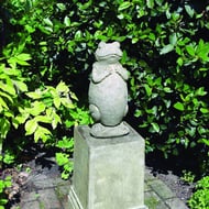 Upright Frog Statue on Plinth