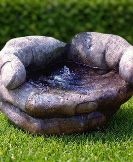 Cupped Hands Stone Fountain
