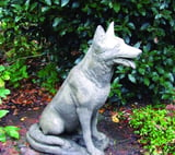 German Shepherd Garden Statue